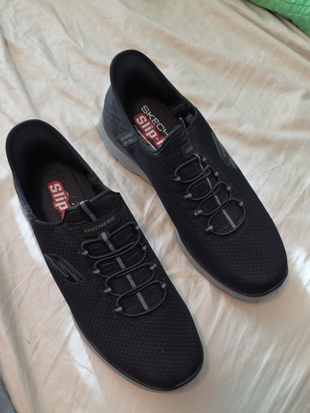 Skechers Men's Black Slip-On Mesh Sneakers